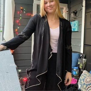 Western printed light cardigan